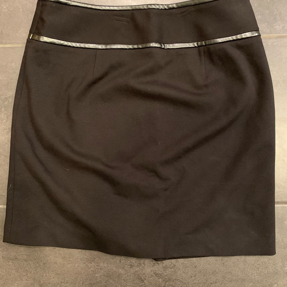 White House Black Market “leather” trimmed skirt